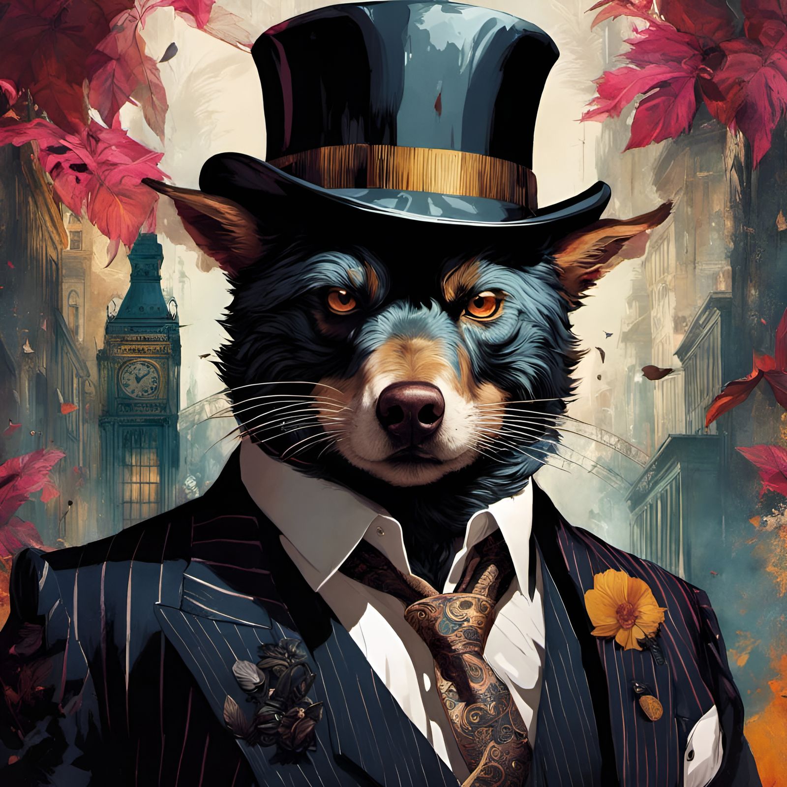 Monster Mobster Portrait in Illustrative Style