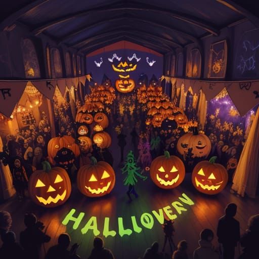 Lively Halloween Party Cartoon Celebration