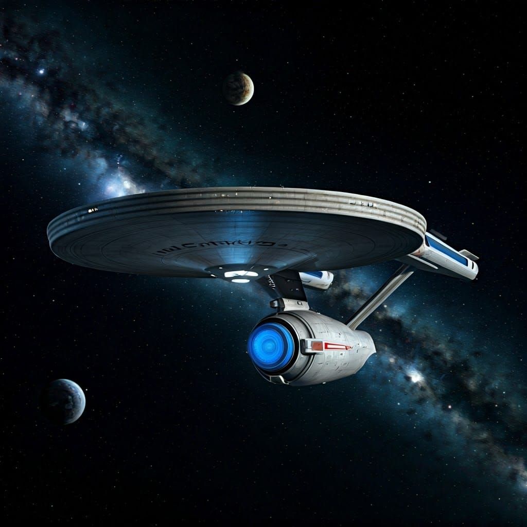 U.S.S. Enterprise in Starry Sci-Fi Night