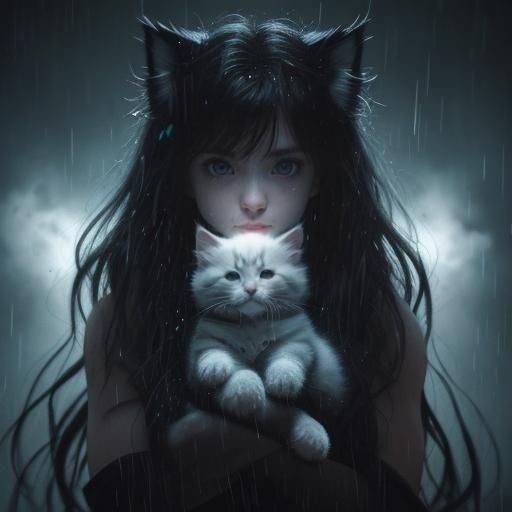 Calico Kitten Constellation in Bioluminescent Love