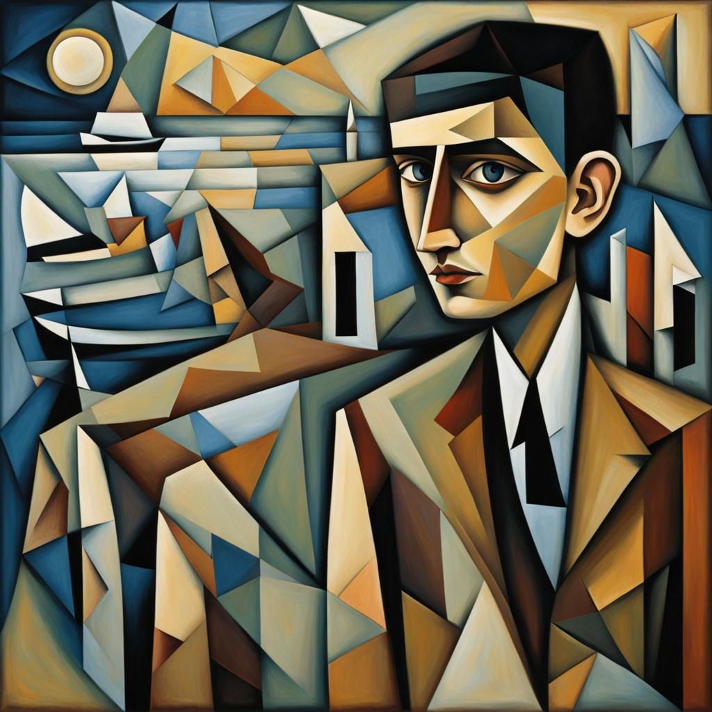 Kafka on the Shore in Cubist Style