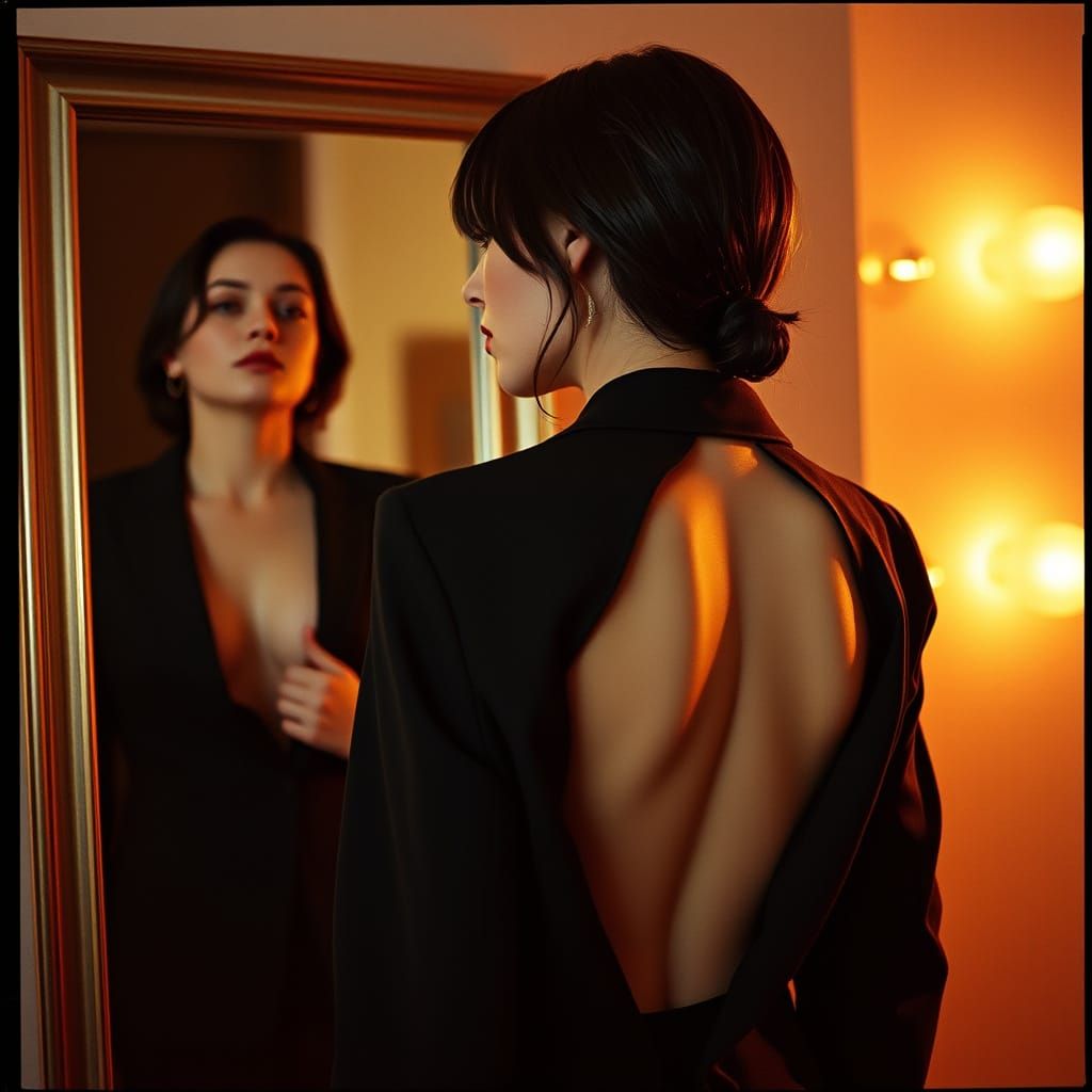 Striking Portrait of Woman in Black Blazer