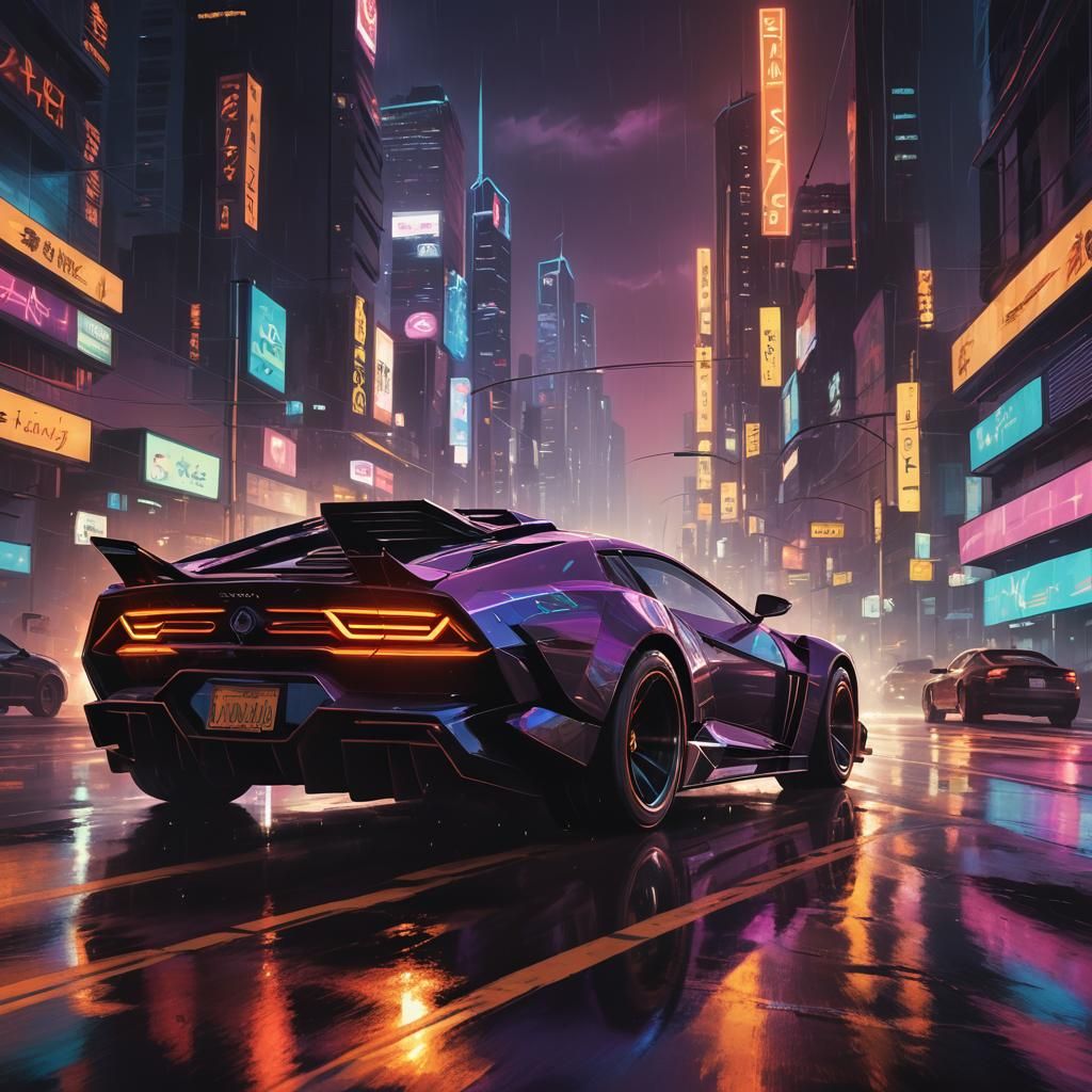 Supernatural Girl Speeds Through Cyberpunk Cityscape