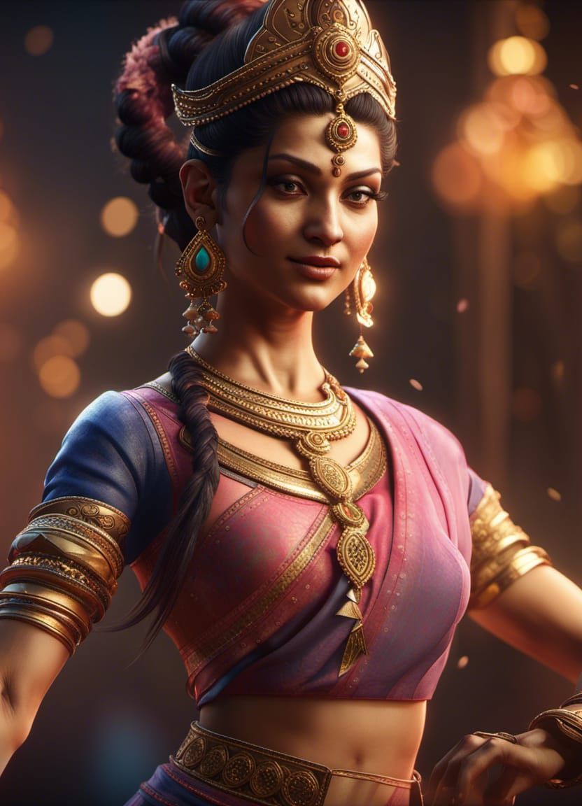 Urvashi Apsara Dancing in Hyperrealistic 3D