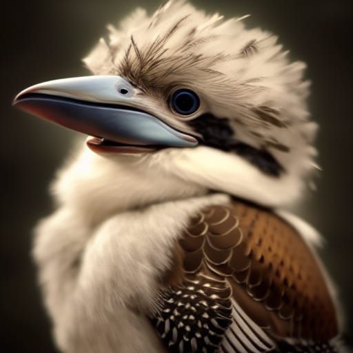 Cute Baby Kookaburra: Digital Matte Painting