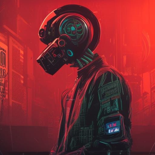 Cyberpunk Rooster in Tokyo, Cybernetic Concept Art