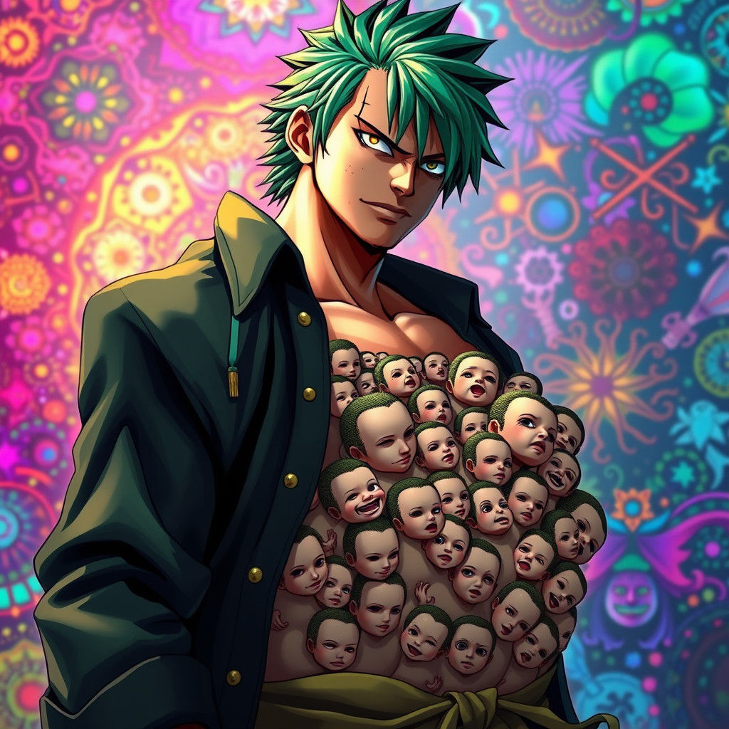 Zoro's Absurd Pregnancy: A Hyperrealistic Concept Art