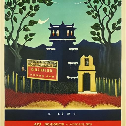 Vampire Blockbuster Poster in Rousseau and El Greco Style