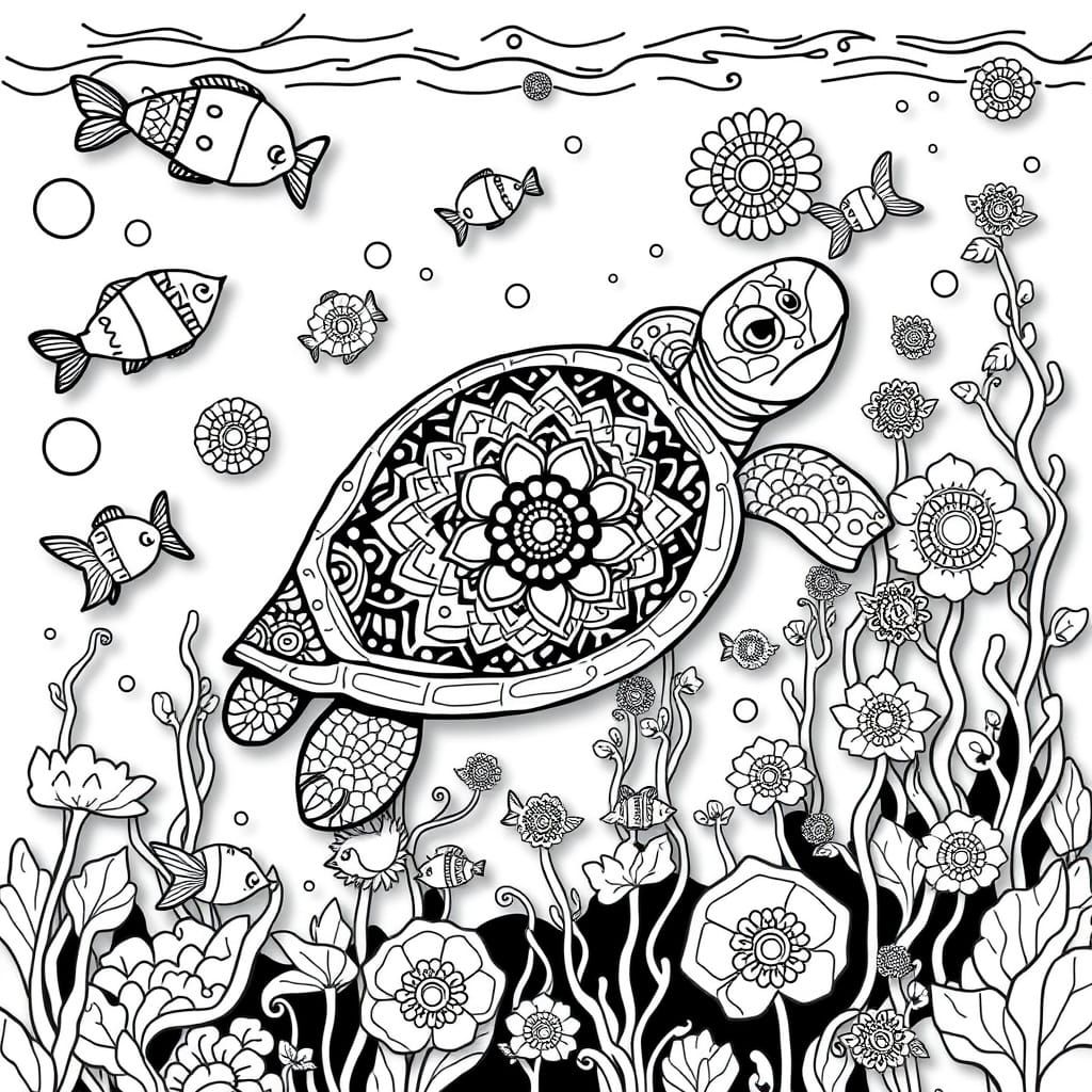 Enchanting Black and White Underwater Scene with Magical Man...