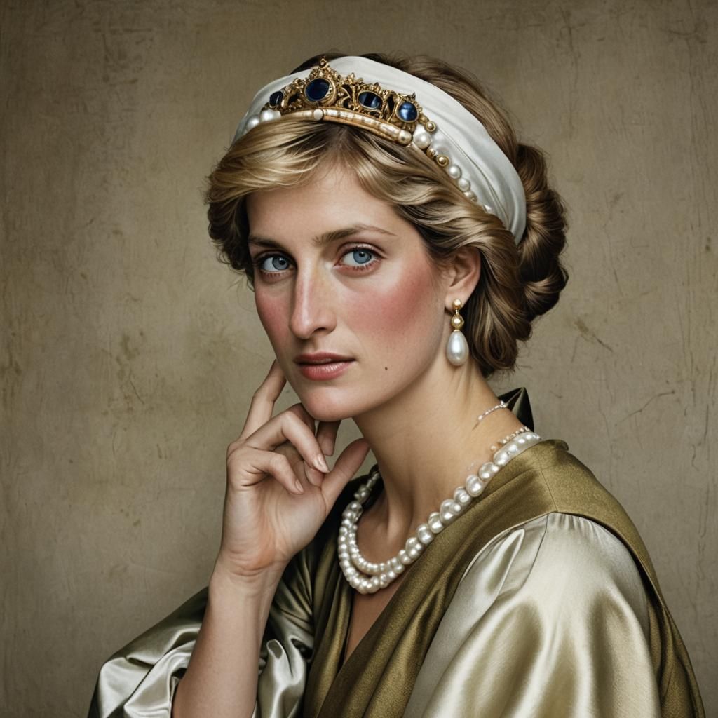 Princess Diana as Girl with Pearl Earring