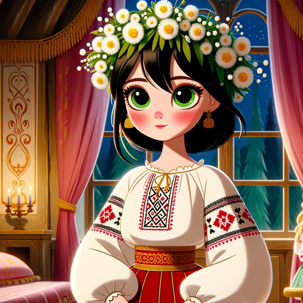 Young Princess in Traditional Animation Style