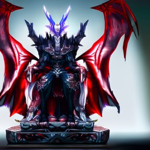 Platinum Dragon God Bahamut on Silver Throne