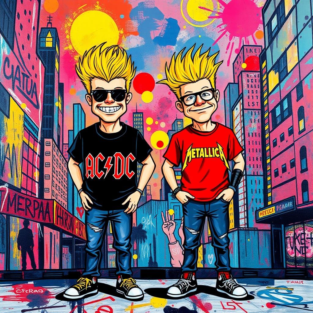 Beavis and Butthead in Basquiat-Haring Style