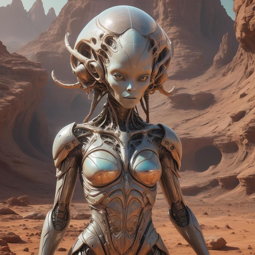 Princess Alien in Parametric Architecture, Astral Illustrati...