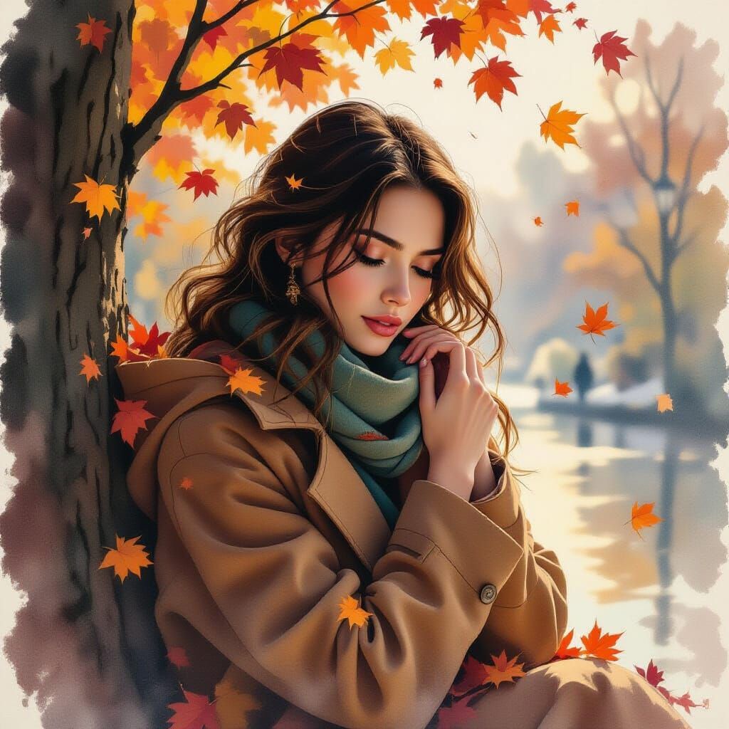 Autumn Solitude: Longing for Connection in Warm Light