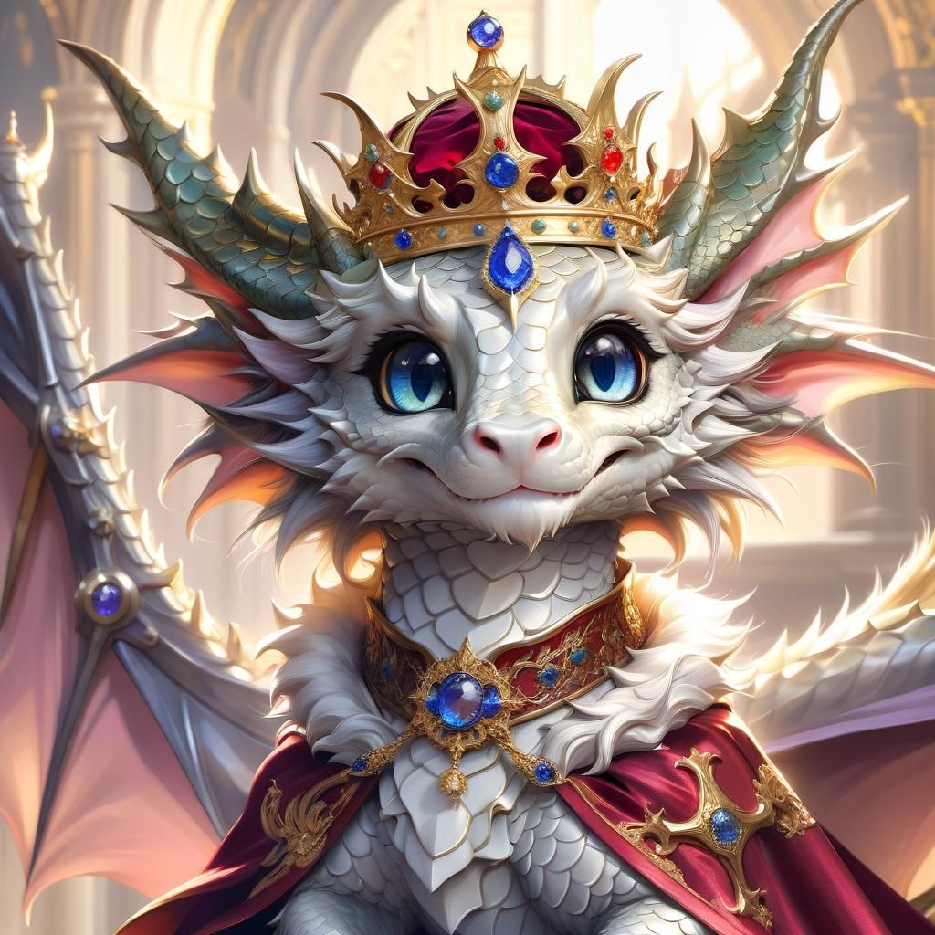 Anime Portrait of a Royal Dragon with Crown