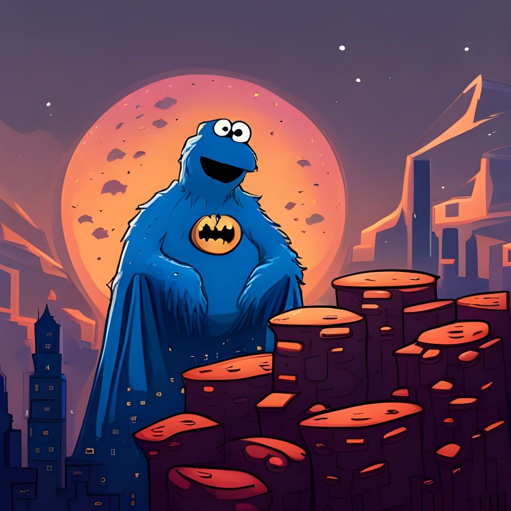Cookie Monster Batman Mashup Digital Art