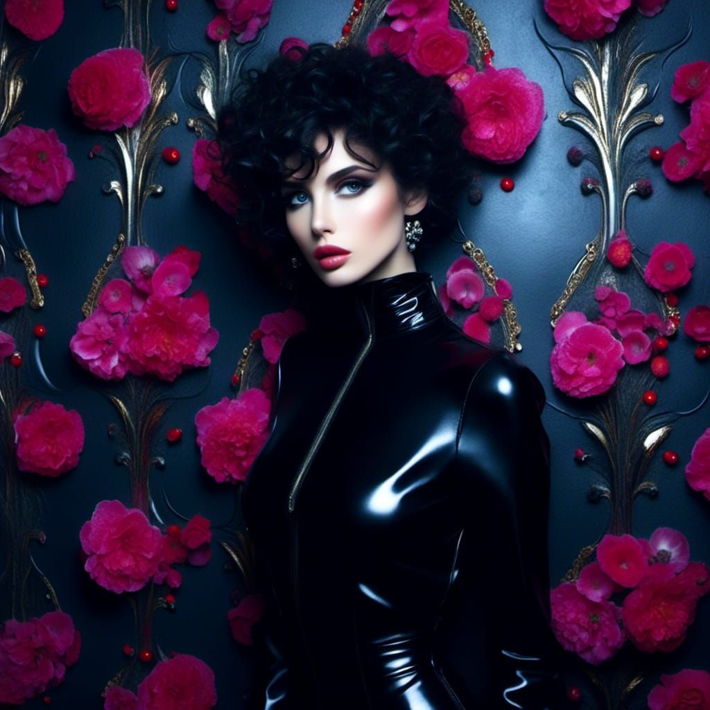 Elegant Gothic Portrait of Spanish Woman in Latex