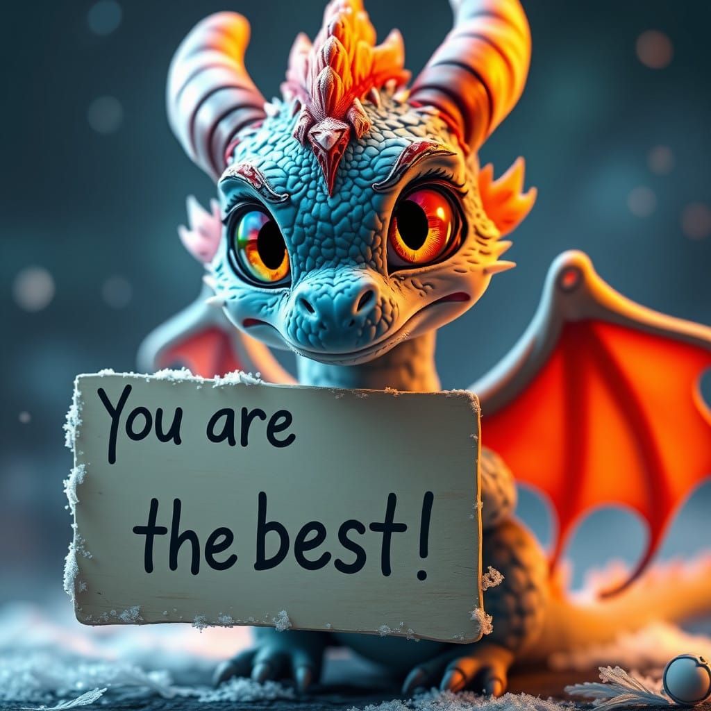 Frosty Fantasy Dragon Wishes You the Best!