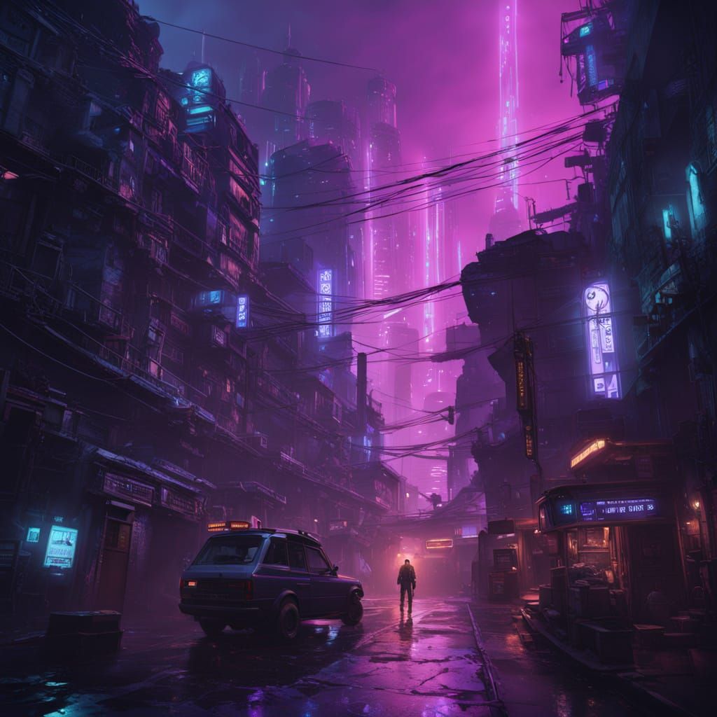 Detective Steps into Cyberpunk Metropolis Portal