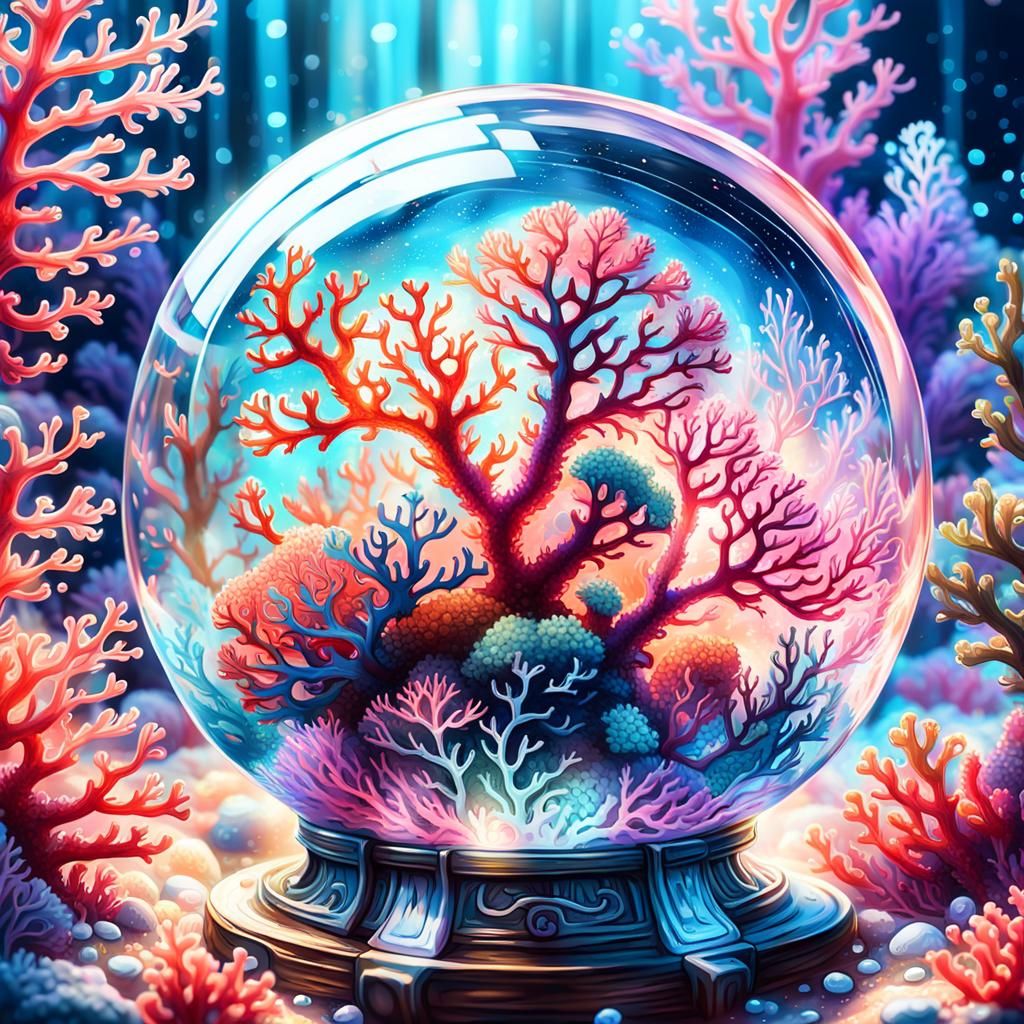 Coral Reef and Shipwreck in Crystal Ball