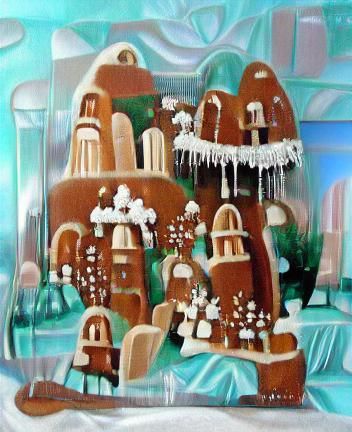 Art Deco Gingerbread Village Winter Wonderland