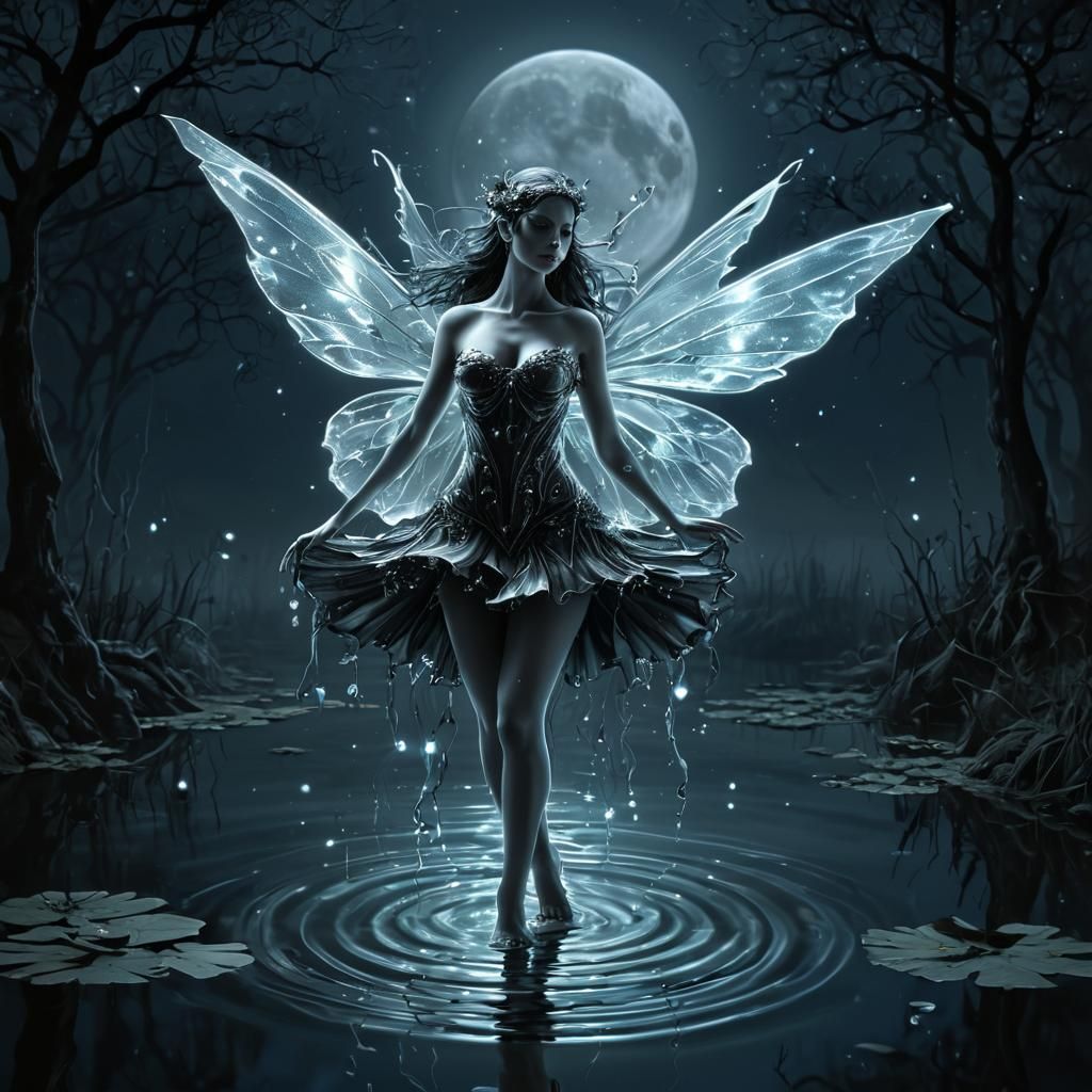 Ethereal Double Exposure Portrait of Kitsune Maiden under th...