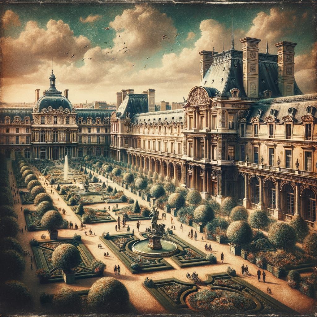 Parisian Garden Digital Matte Painting