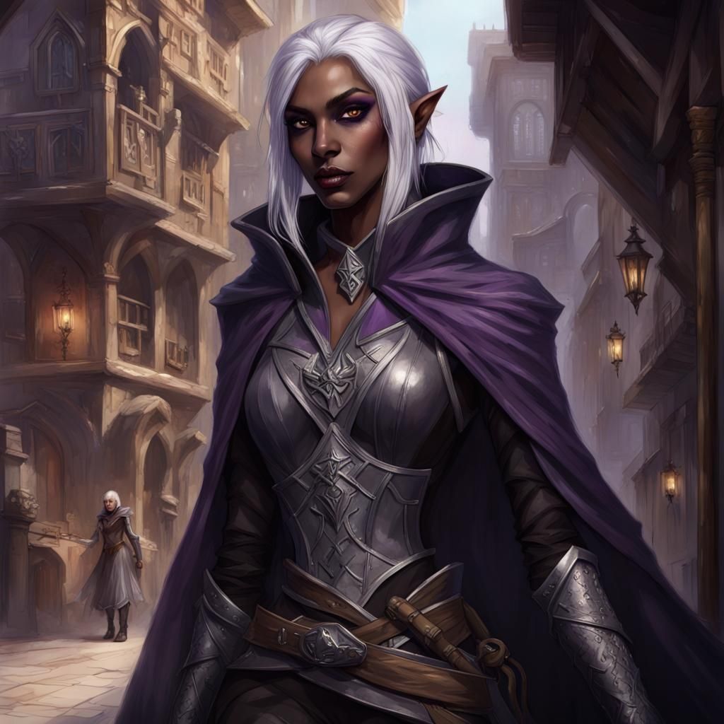 Drow Elf Rogue in Waterdeep Concept Art