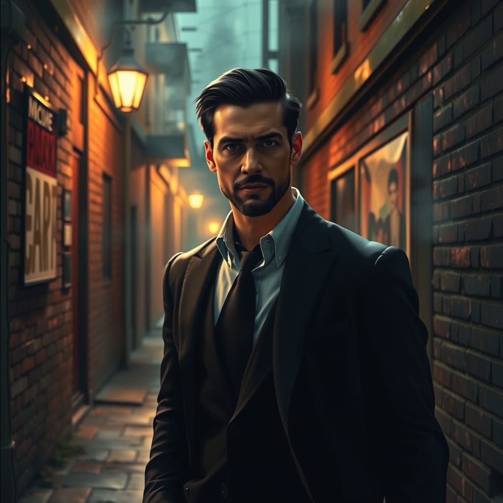 Charismatic Figure in Disguise, Film Noir Alleyway