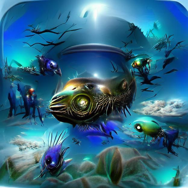 Underwater Aliens in Deep Sea Fantasy