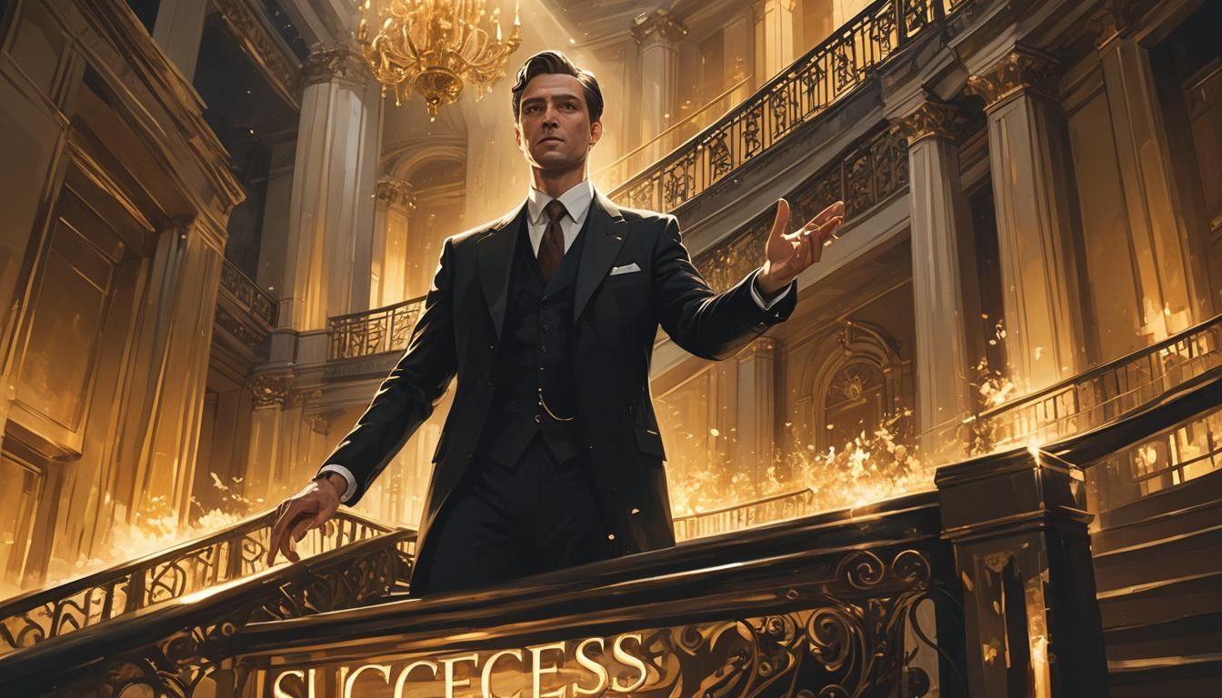 Stairway to Success: Concept Art Portrait