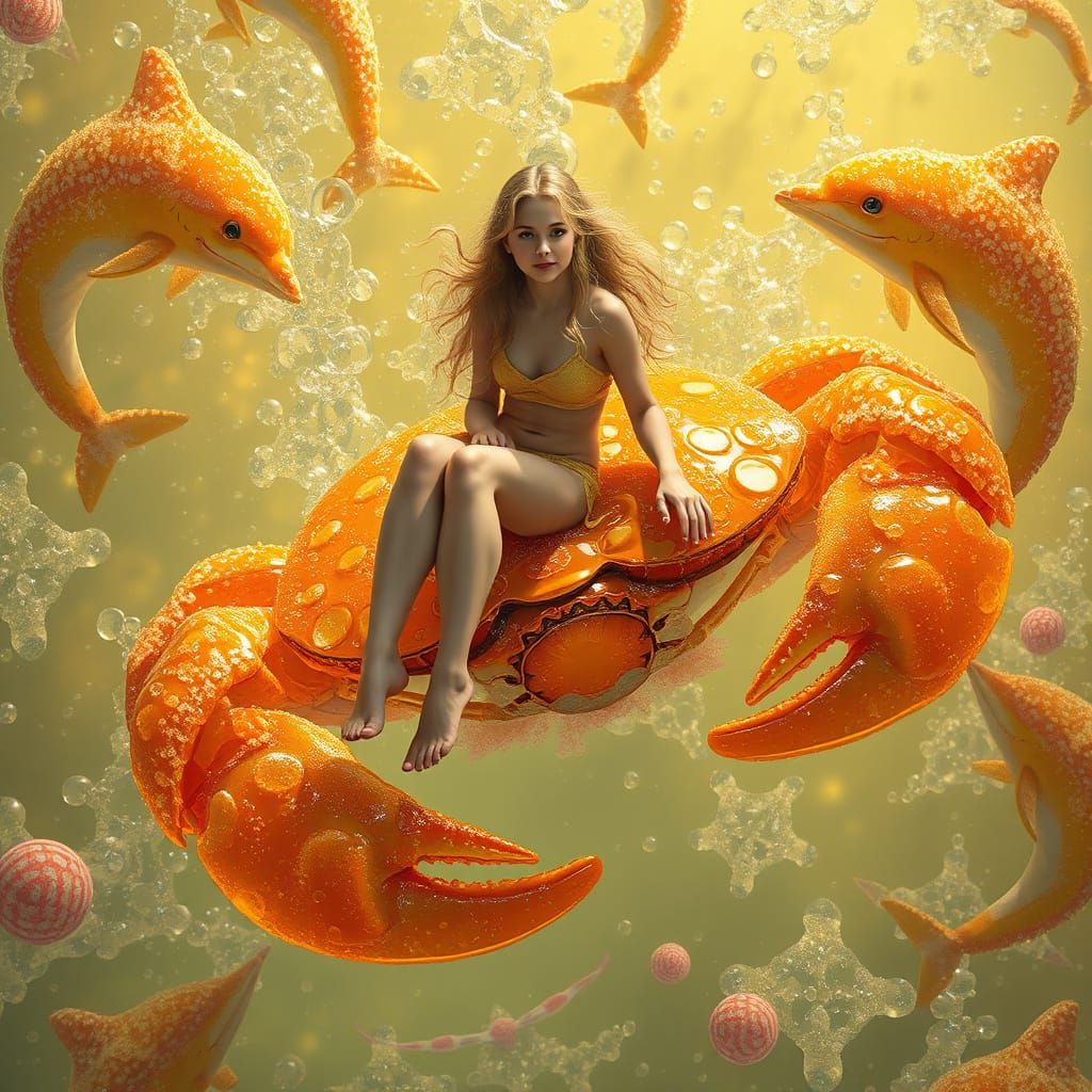 Gummy Crab Rider in a Candy Soda Sea