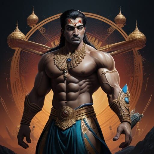 Majestic Lord Krishna: The Supreme Warrior in All His Glory