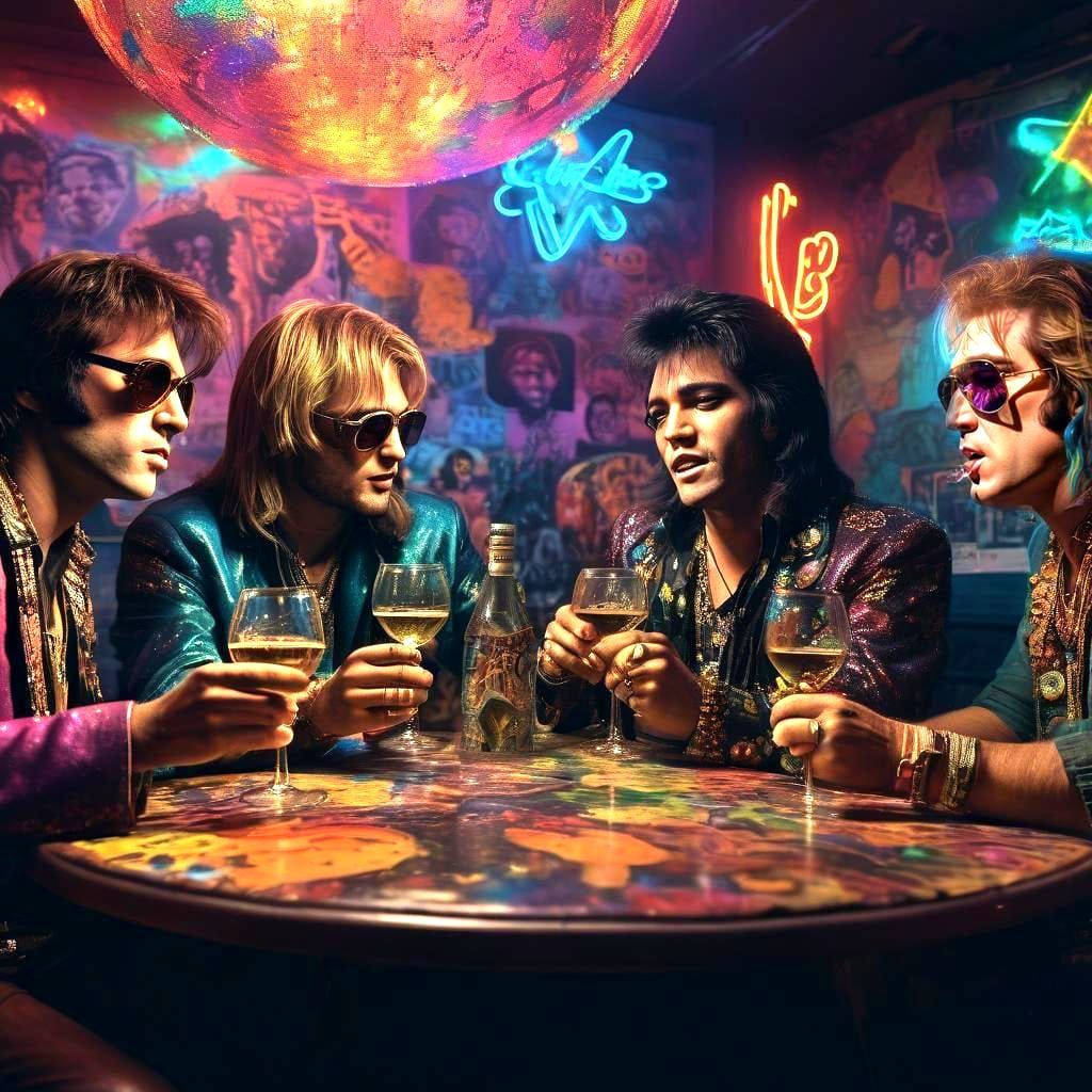 Rock Legends in Paradise: Hyperrealistic Concept Art