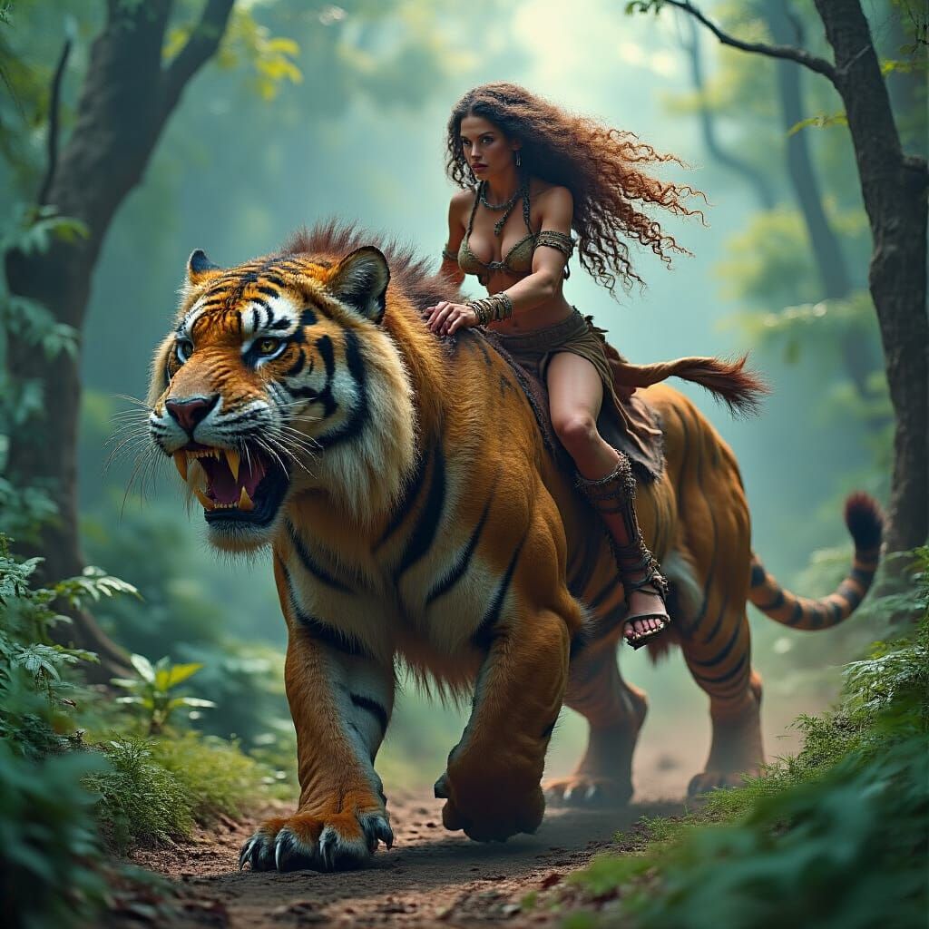 Shanna the She-Devil Rides Sabre-Tooth Tiger