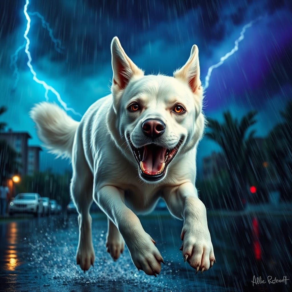 Electric Storm Chase in Hyperrealistic Style