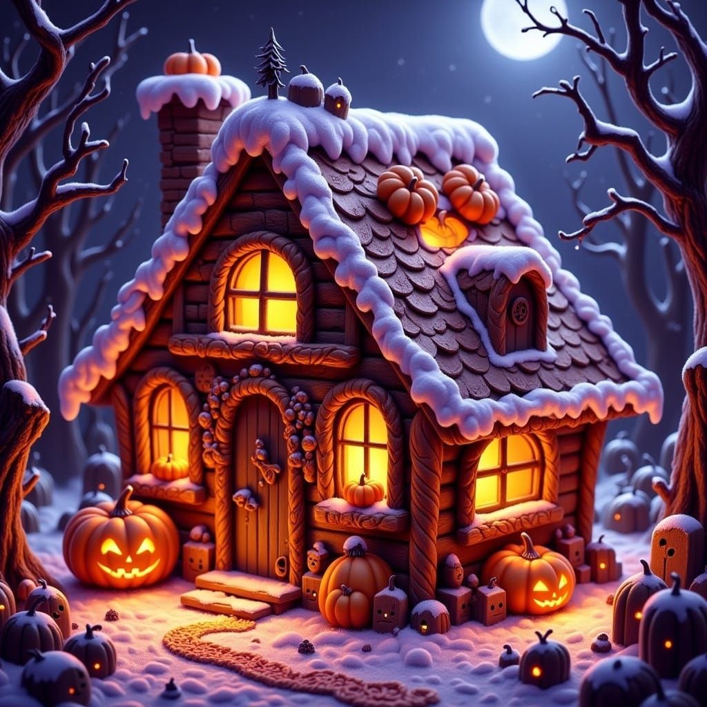 Spooky Cute Halloween Gingerbread House