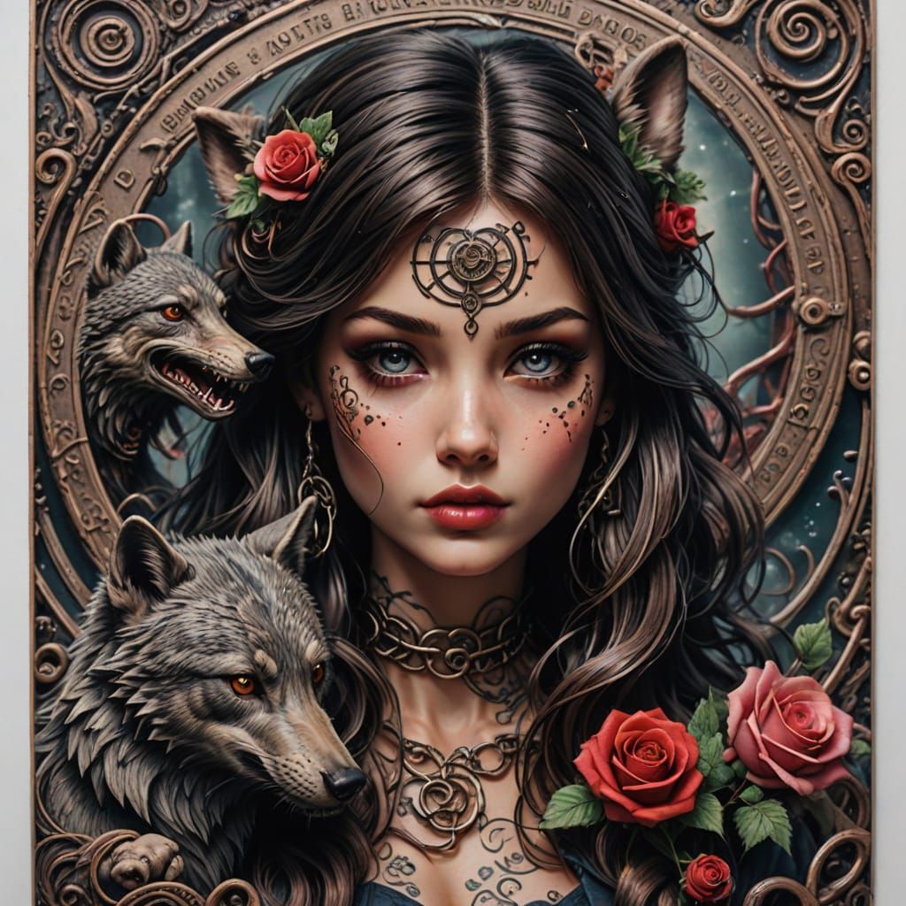 Surreal Cyberpunk Valentine's Day Card in Hyperrealistic Sty...