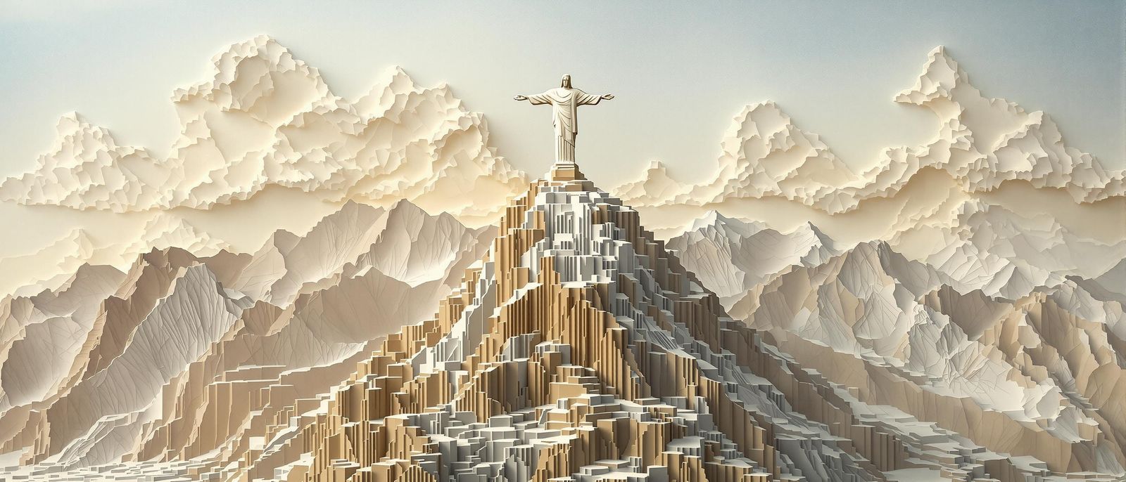 Christ the Redeemer Papercraft Diorama