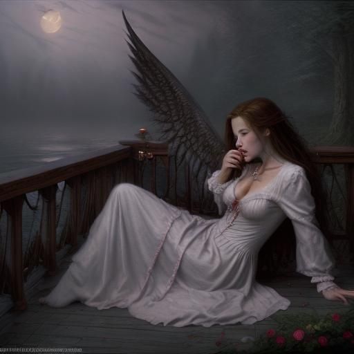 Vampire's Ethereal Embrace: A Hyperdetailed Fantasy