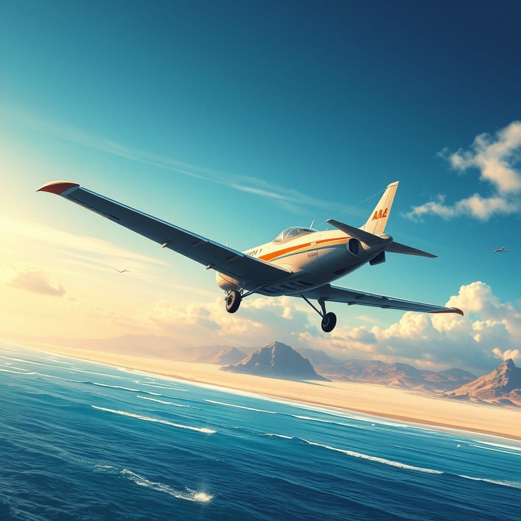 Biplane Flies Over Beach with "Ramon & Pilar" Banner