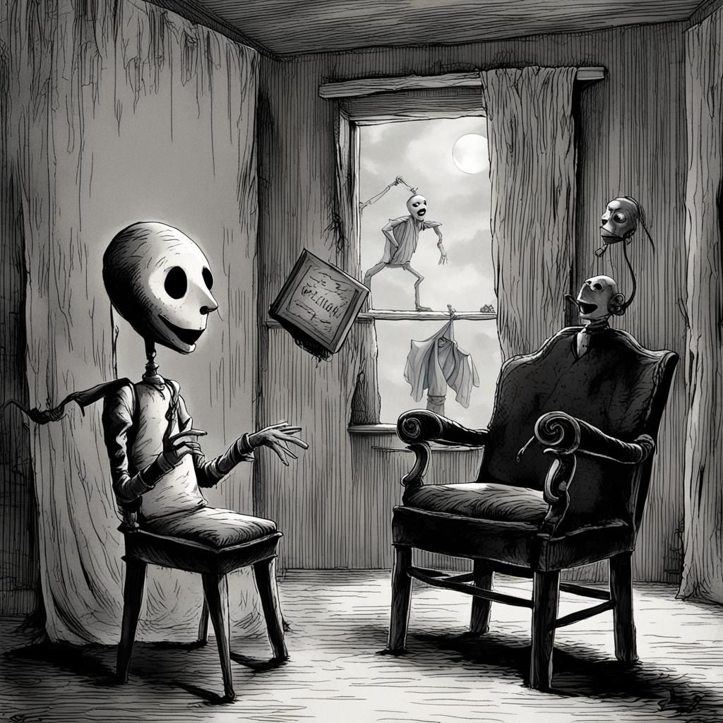 Gloomy Puppeteer: Detailed Matte Painting