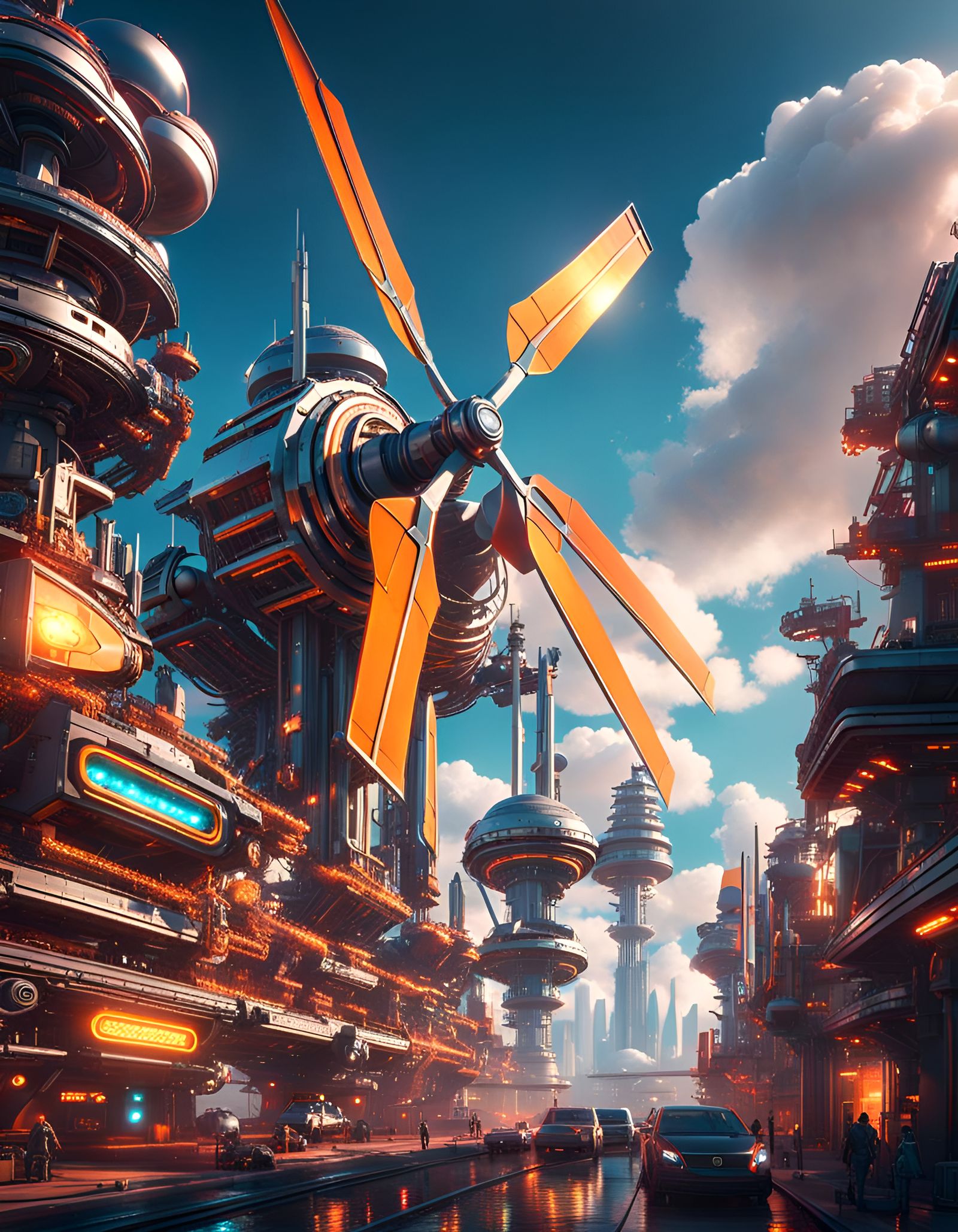 Futuristic Cityscape in Ultrarealism Digital Art