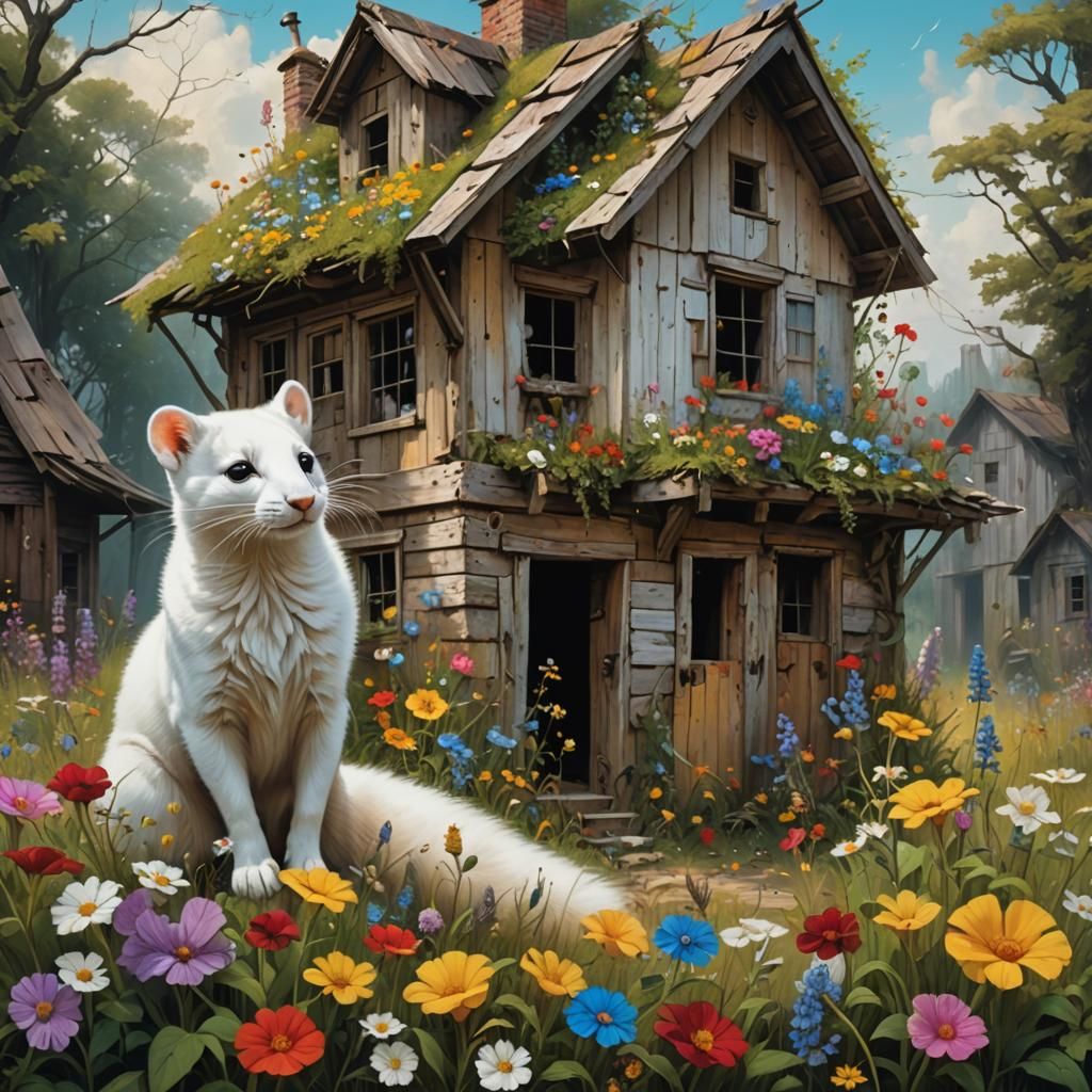 Charming Ermine and Weathered Shack in Classic Style