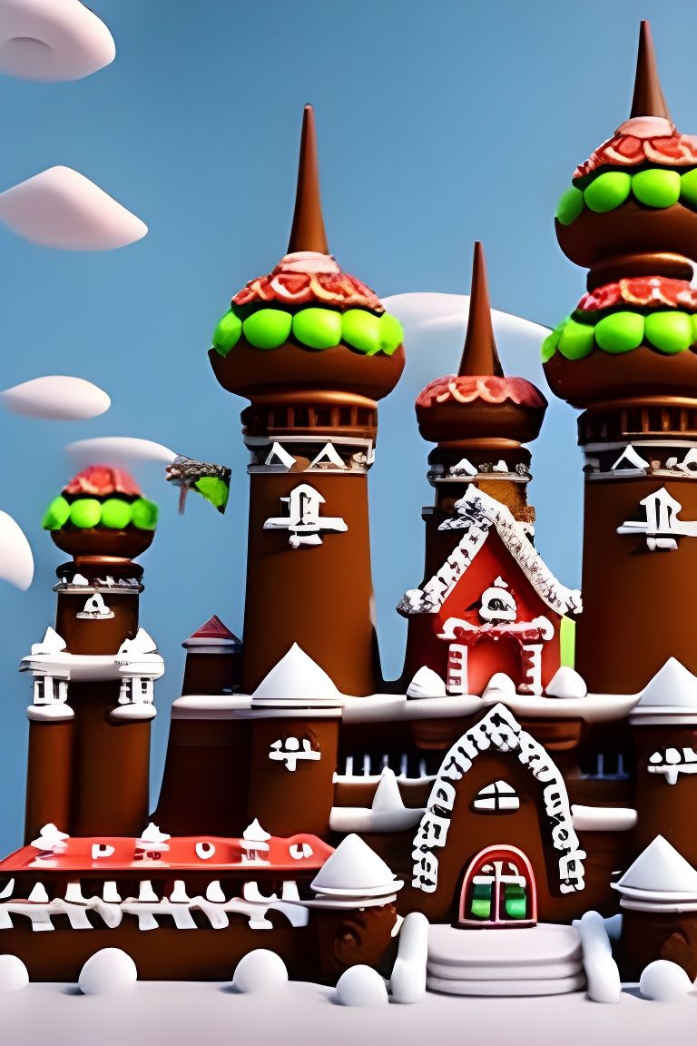 Enchanting Gingerbread Castle with Candy Decorations