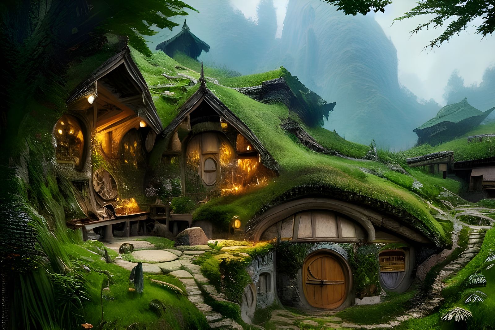 Lush Hobbit Village Carved into Mountaintop