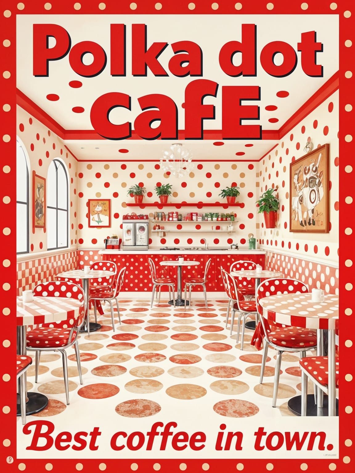 Polka Dot Cafe: Retro 1950s Poster Art