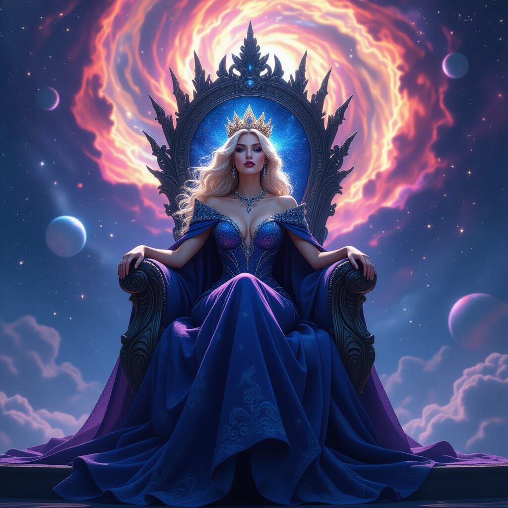 Cosmic Queen on Starlight Throne