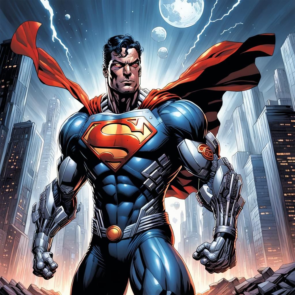 Cyborg Superman Comic Book Art